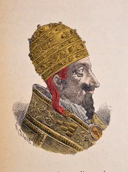 Portrait of Pope Alexander VIII (1689-1691) (engraving with later colouration)